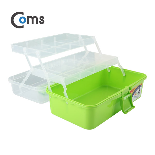 Coms 공구함(3단 케이스) 32x18.7x14.5cm (Green)
