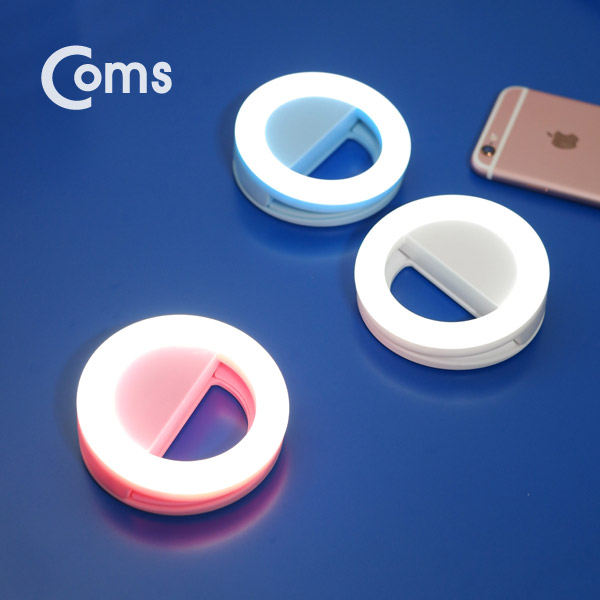 Coms 스마트폰 셀카 LED 조명 / 클립형 / 원형 / Pink