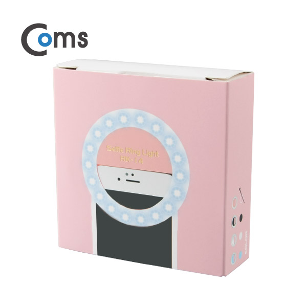 Coms 스마트폰 셀카 LED 조명 / 클립형 / 원형 / Pink