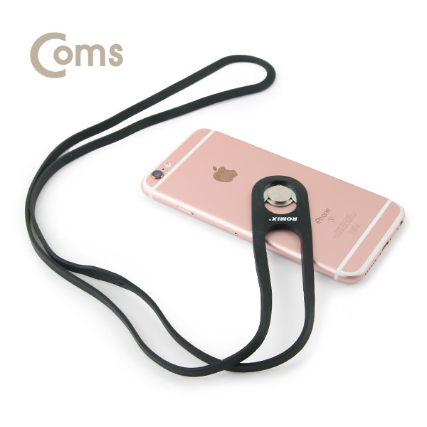 Coms 스마트폰 목걸이 50cm, Black 15kg 하중
