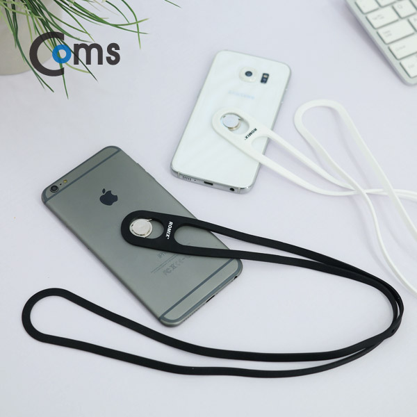 Coms 스마트폰 목걸이 50cm, Black 15kg 하중