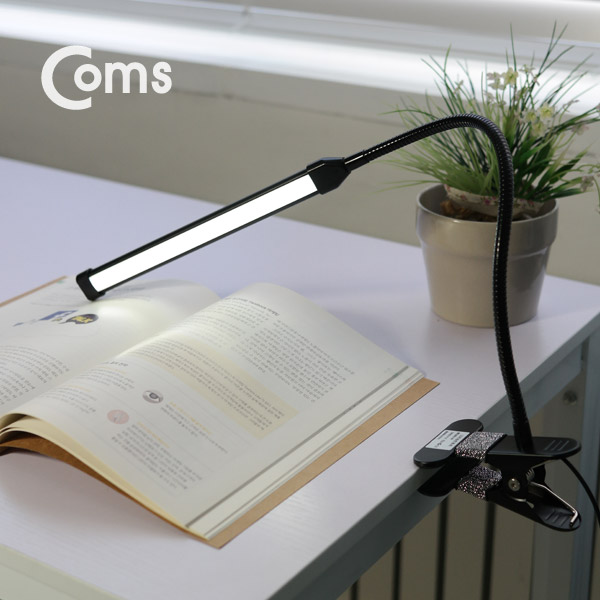 Coms USB 램프(LED바), 클립고정/Black, 18cm 밝기/색상 조절