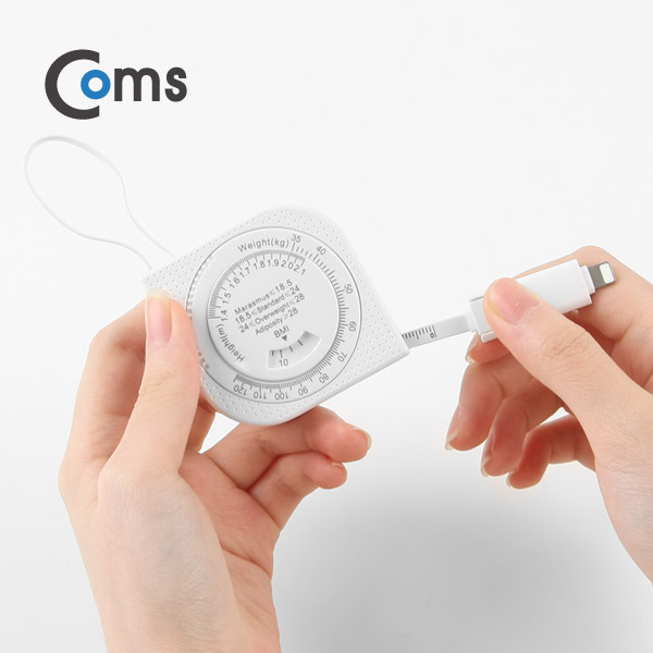 Coms 안드로이드 케이블(2 in 1) Micro 5Pin, 자동감김 무게/길이 측정/BMI측정(체질량지수)