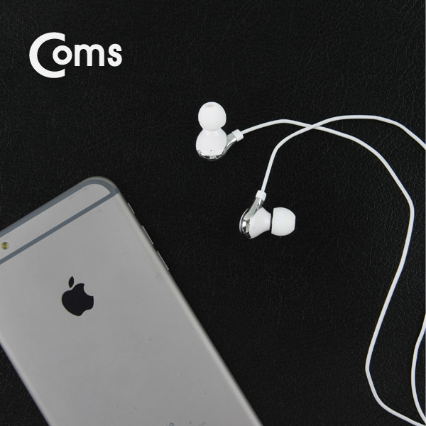 Coms 커널형 이어폰 / 핸즈프리 / 볼륨조절+다음곡 / 4극 / 화이트