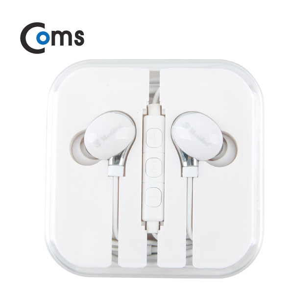 Coms 커널형 이어폰 / 핸즈프리 / 볼륨조절+다음곡 / 4극 / 화이트