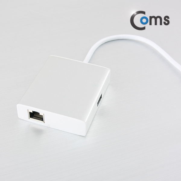 Coms USB 3.1 컨버터(Type C), 랜(10/100Mbps) + USB 3.0 HUB 2P