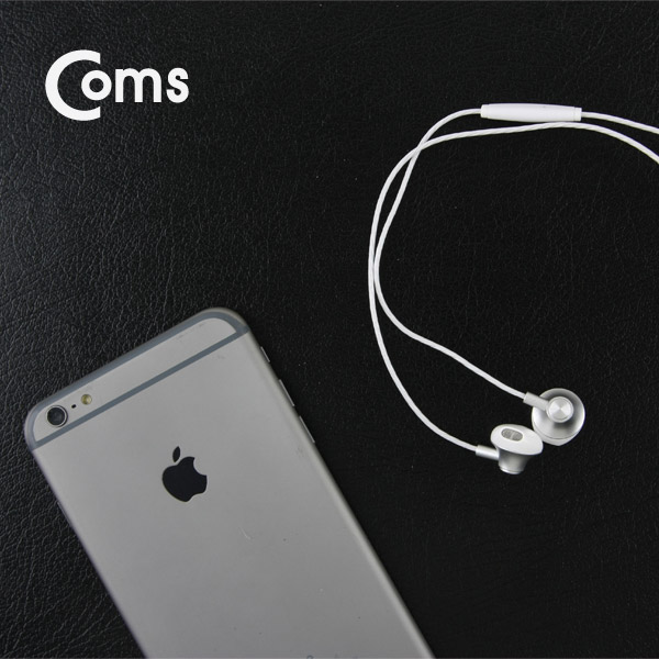 Coms 커널형 이어폰 / 4극 / 리모컨+마이크 / 핸즈프리 통화 / 화이트