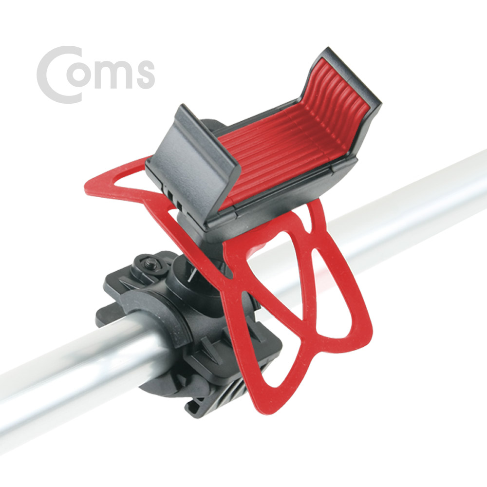 Coms 자전거 휴대폰 /스마트폰 거치대. Slide, 고무패드 고정 / Red