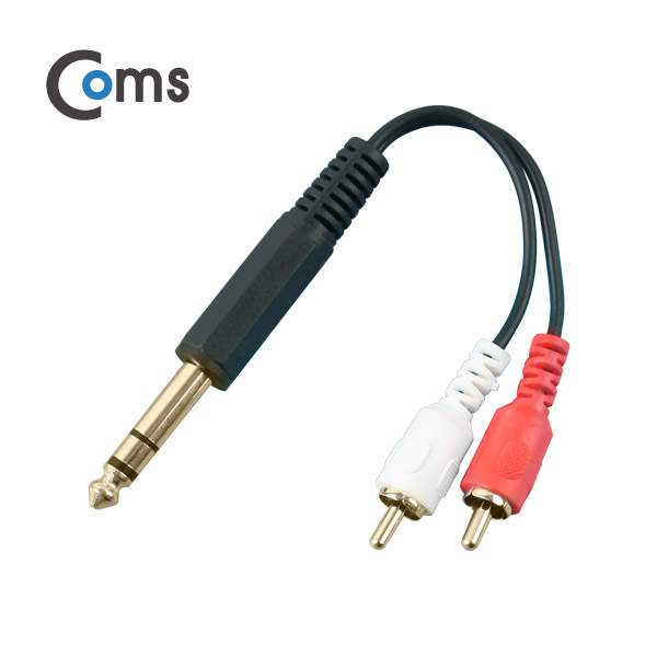 Coms 스테레오 젠더 Y형(6.5M/RCA Mx2) 15cm(커넥터포함길이)/Stereo
