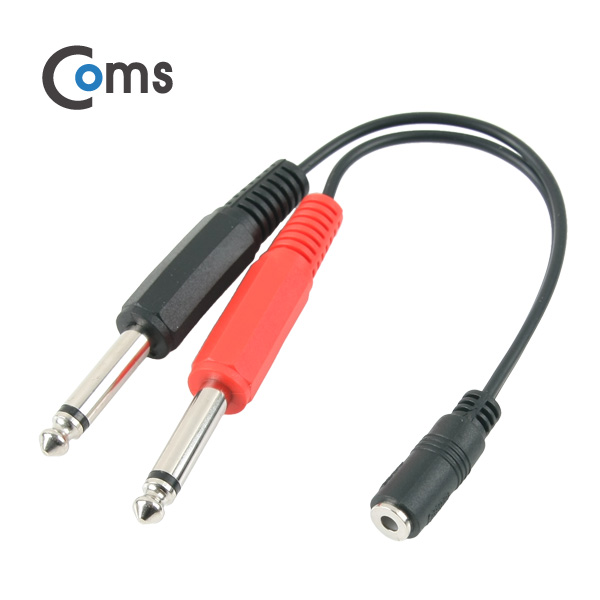 Coms 스테레오 젠더 Y형(3.5F / Mono 6.5Mx2) 20cm/Stereo