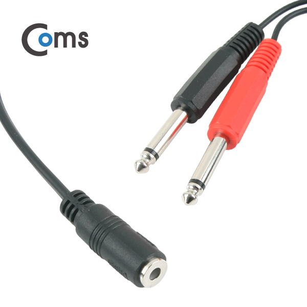 Coms 스테레오 젠더 Y형(3.5F / Mono 6.5Mx2) 20cm/Stereo
