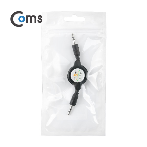 Coms 스테레오 자동감김 케이블(M/M) 75cm, Black/Stereo