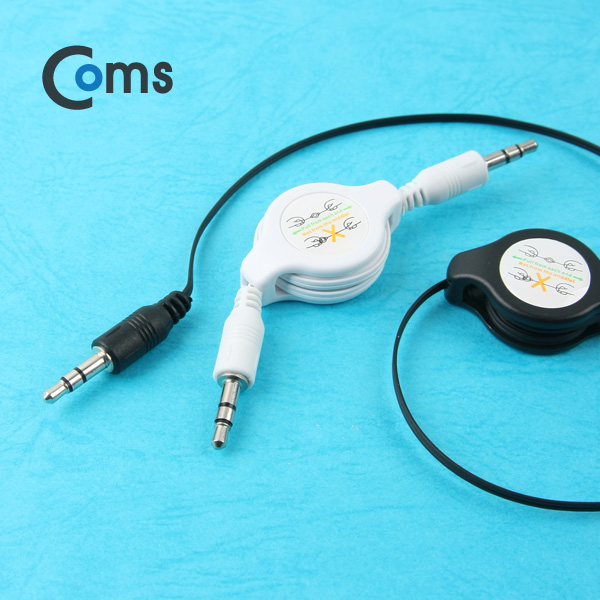 Coms 스테레오 자동감김 케이블(M/M) 75cm, White/Stereo