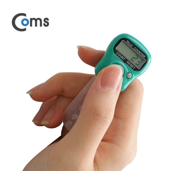 Coms 핑거 카운터(계수기), 스트랩/ 버튼 / 손가락(컬러 랜덤발송)
