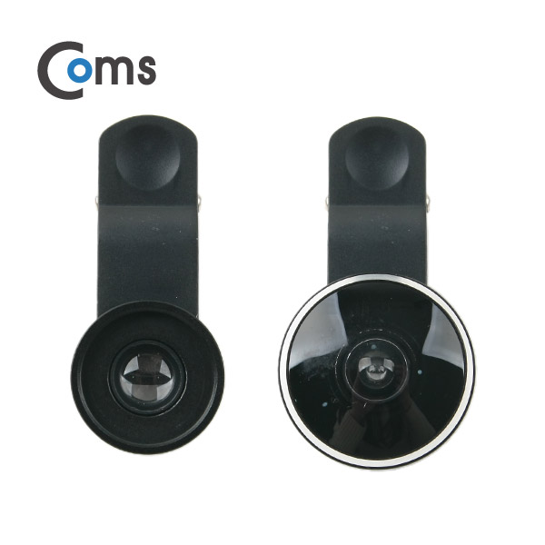 Coms 스마트폰 카메라 확대경(2 in 1) 셀카렌즈, 19X Macro / 235도 슈퍼피쉬아이