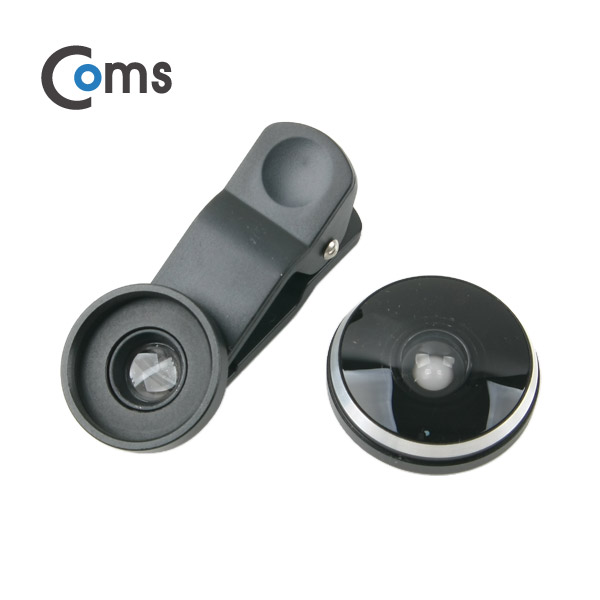 Coms 스마트폰 카메라 확대경(2 in 1) 셀카렌즈, 19X Macro / 235도 슈퍼피쉬아이