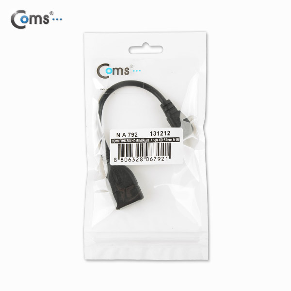 Coms HDMI 젠더(Micro HDMI M/HDMI F), 우향꺾임(꺽임), 10cm