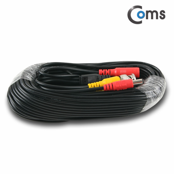 Coms CCTV 케이블(BNC + 전원) 20M, 검정