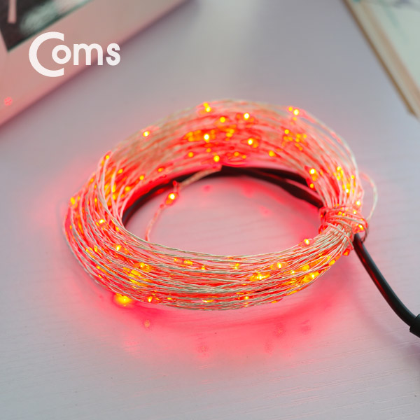 Coms USB LED 케이블 Red, 속도/밝기 조절 / 케이블길이 10M