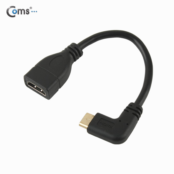 Coms HDMI 젠더(Mini HDMI M/HDMI F), 좌향꺾임(꺽임) 10cm