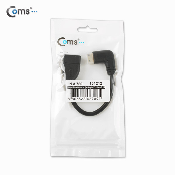 Coms HDMI 젠더(Mini HDMI M/HDMI F), 좌향꺾임(꺽임) 10cm
