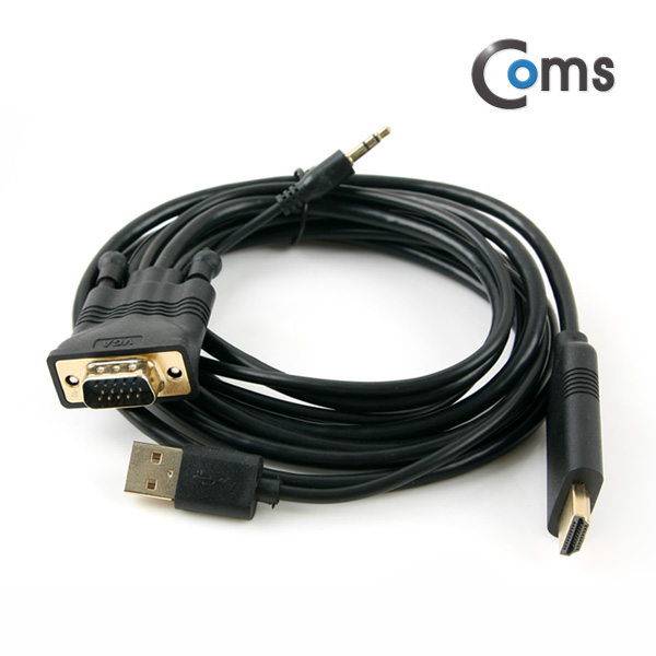 Coms HDMI 컨버터(VGA+AUDIO to HDMI) 케이블 일체형 1.5M