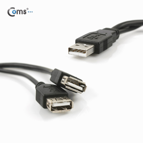 Coms USB 젠더- 연장(M/F x2) 10cm , Y형