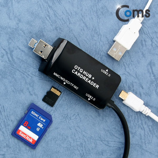 Coms 라이트닝 카드리더기 USB/Micro USB (SD/Micro SD/USB 2Port )