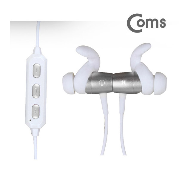 Coms 스위스 투가르투 스테레오 블루투스 이어폰 / 실버/Stereo