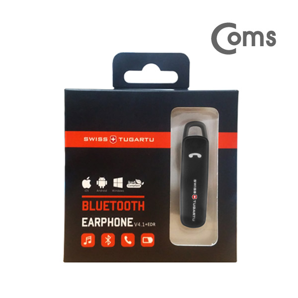 Coms 스위스 투가르투 블루투스 모노 이어셋 / v4.1+EDR / 블랙