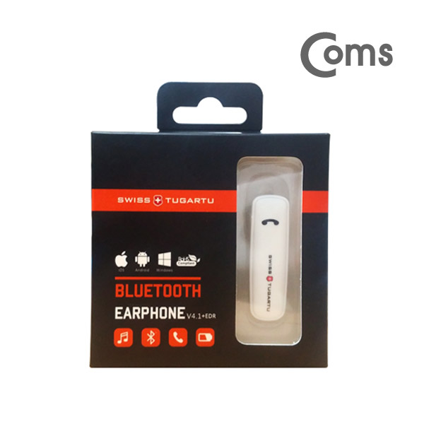 Coms 스위스 투가르투 블루투스 모노 이어셋 / v4.1+EDR / 화이트/Mono