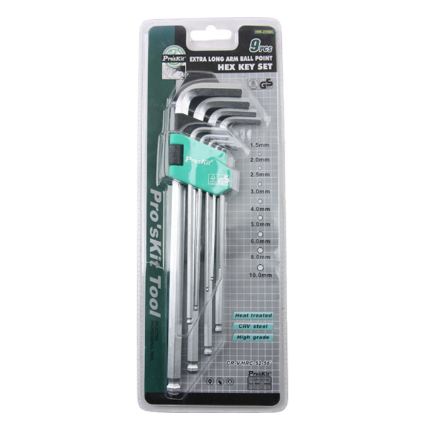 PROKIT 육각 렌치 세트 9pcs (1.5/2/2.5/3/4/5/6/8/10mm) 볼형