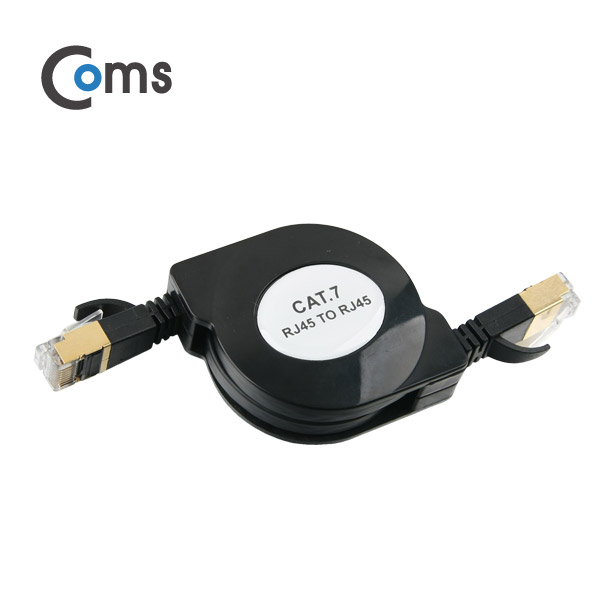 Coms 랜케이블(자동감김/다이렉트/Cat7/초슬림) 1M - 10Gbps/SSTP/LAN