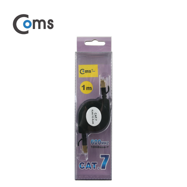Coms 랜케이블(자동감김/다이렉트/Cat7/초슬림) 1M - 10Gbps/SSTP/LAN