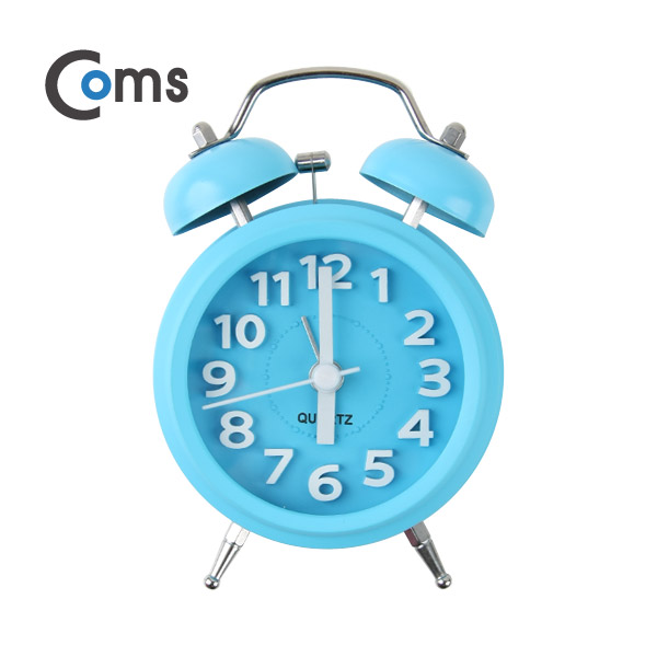 Coms 탁상용 아날로그 알람시계, QUARTZ / Blue