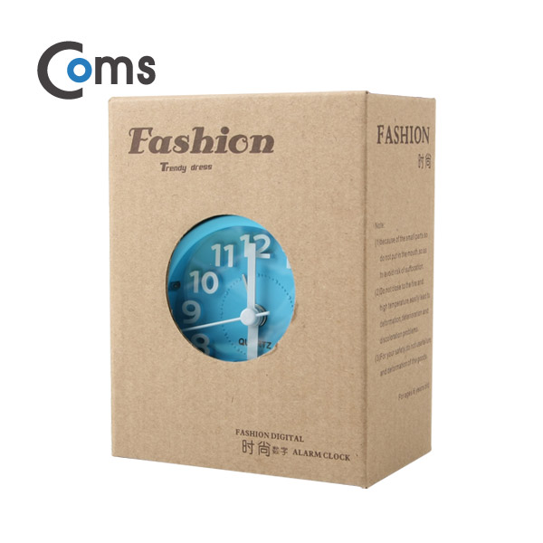Coms 탁상용 아날로그 알람시계, QUARTZ / Blue