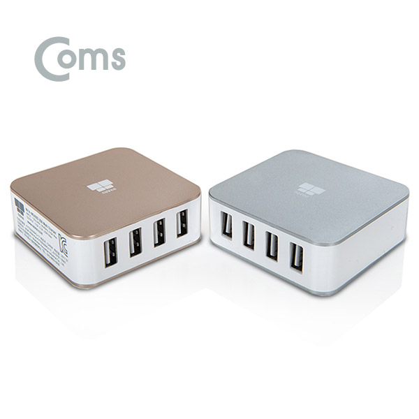Coms 나비 4포트 멀티/급속 충전기 (NV14-MC400S) / 4Port, MAX25W / 골드