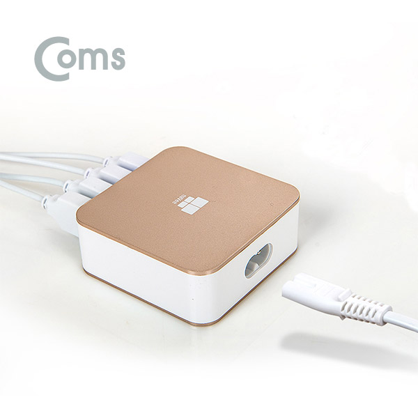 Coms 나비 4포트 멀티/급속 충전기 (NV14-MC400S) / 4Port, MAX25W / 실버