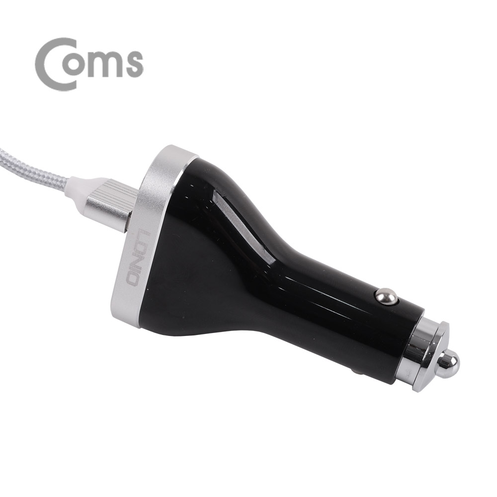 Coms 차량용 초고속 시가잭(시거잭) 충전기(4P)/퀵차지 QC 3.0 / 6.6A / Micro 5핀 케이블 제공