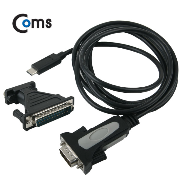 Coms USB 3.1 시리얼 케이블 1.8M / Type C / RS232 / 시리얼 젠더(DB25) 제공