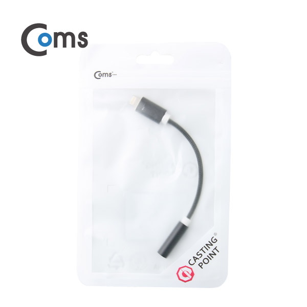 Coms  라이트닝 AUX젠더, Black - Metal/15cm