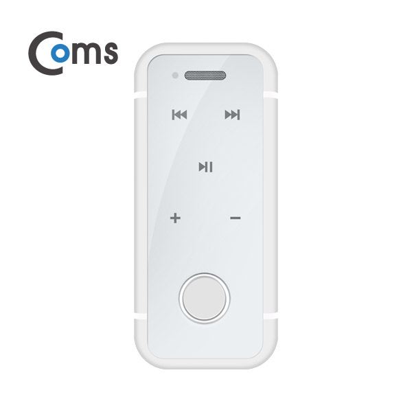 Coms 블루투스 리시버 BT4.1 3.5mm 스테레오, 리모트 컨트롤, 진동 지원 / 화이트/ evn1