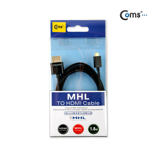 Coms 스마트폰 MHL 케이블 1.8M, (MHL 지원 TV용)