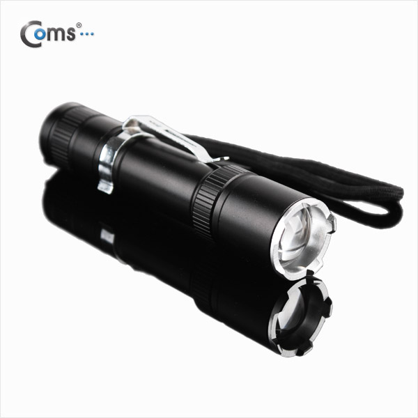 Coms 램프(LED 손전등/1W LED형),Black,확대/축소,18650 충전배터리