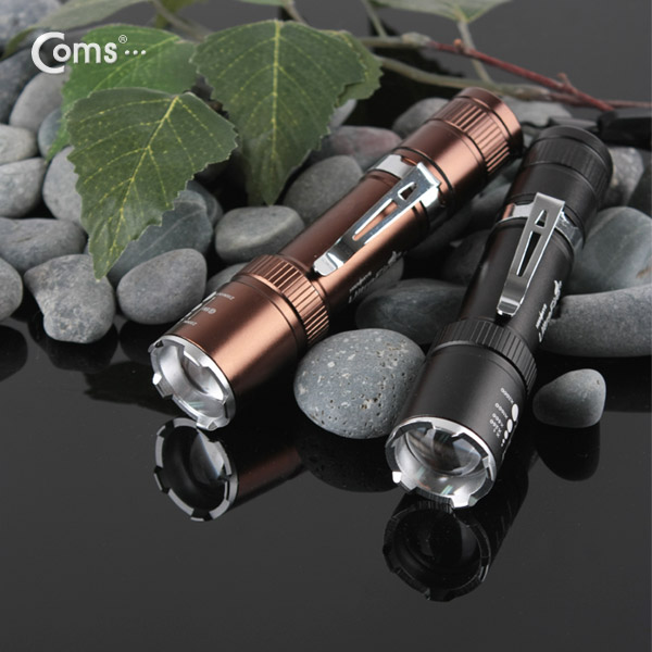 Coms 램프(LED 손전등/1W LED형),Black,확대/축소,18650 충전배터리