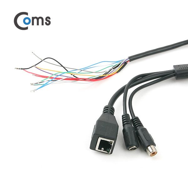 Coms TV 케이블(제작용) RJ45/1RCA(F)/DC(F)