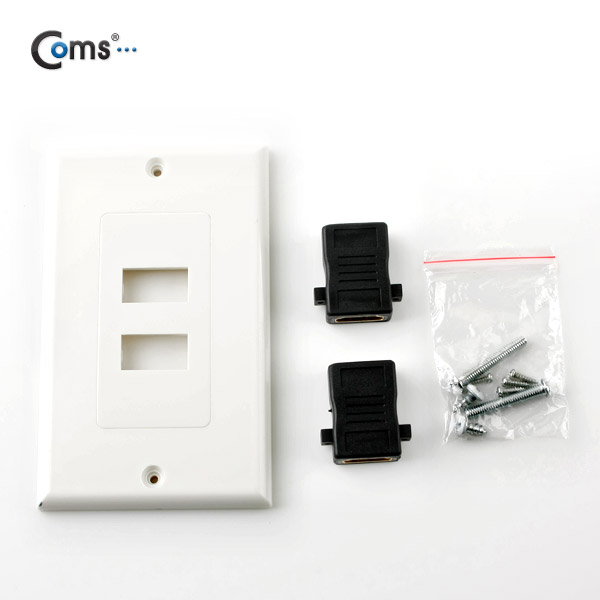 Coms 월 플레이트 PLATE 장착 판넬(HDMI F/F), 2Port