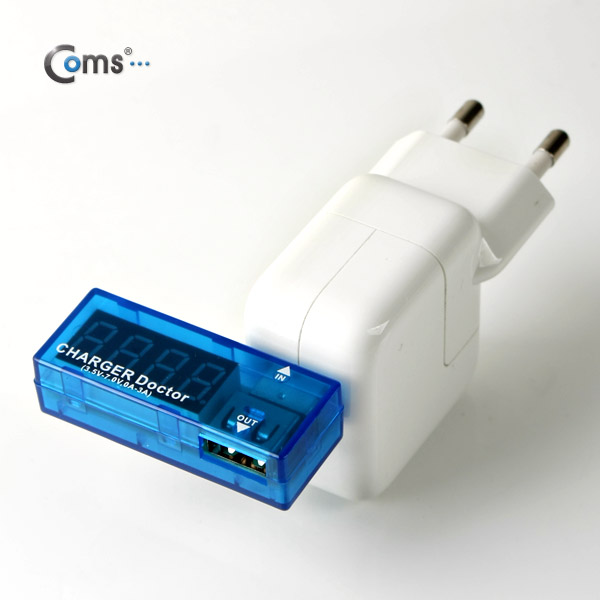 Coms USB 테스터기(전류/전압 측정) USB 기기 충전 상태표시/테스트