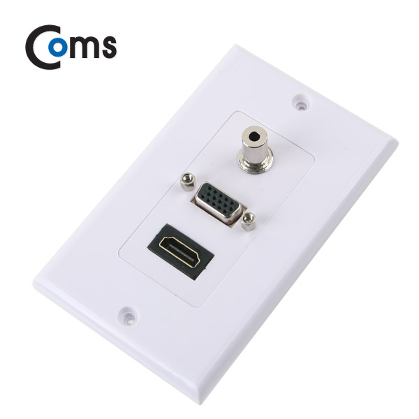 Coms HDMI 월 플레이트 (HDMI/VGA/STEREO) 115*70mm