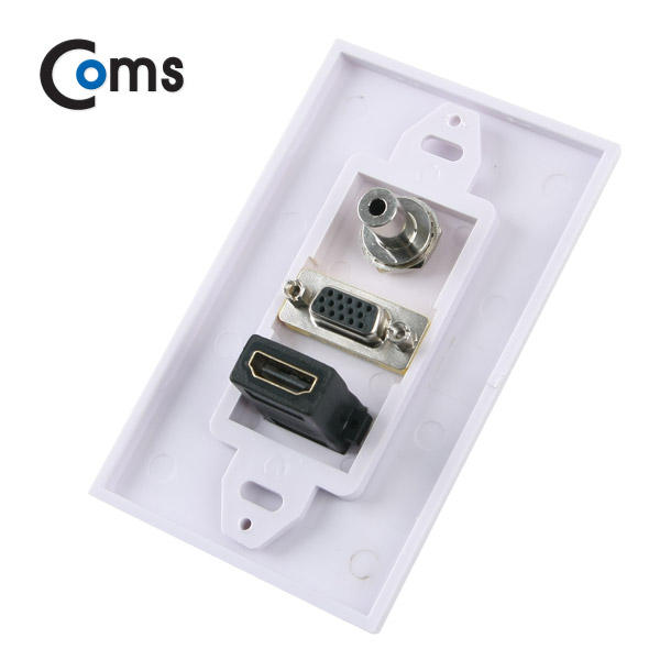 Coms HDMI 월 플레이트 (HDMI/VGA/STEREO) 115*70mm